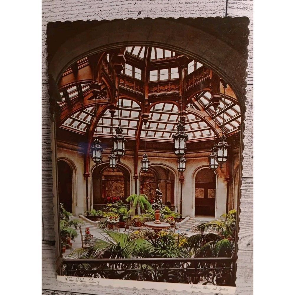 VTG Postcard Palm Court‎ Biltmore House Asheville Ephemera Memorabilia Souvenir